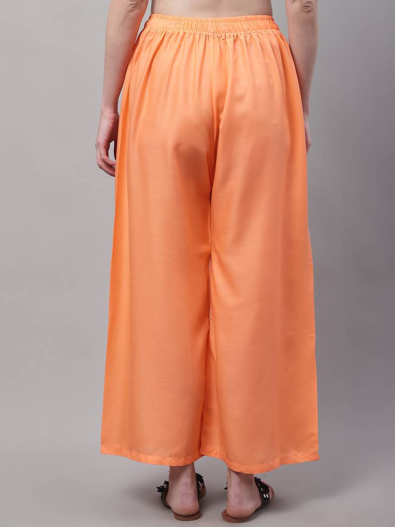 Pastel Orange Rayon flared Palazzo