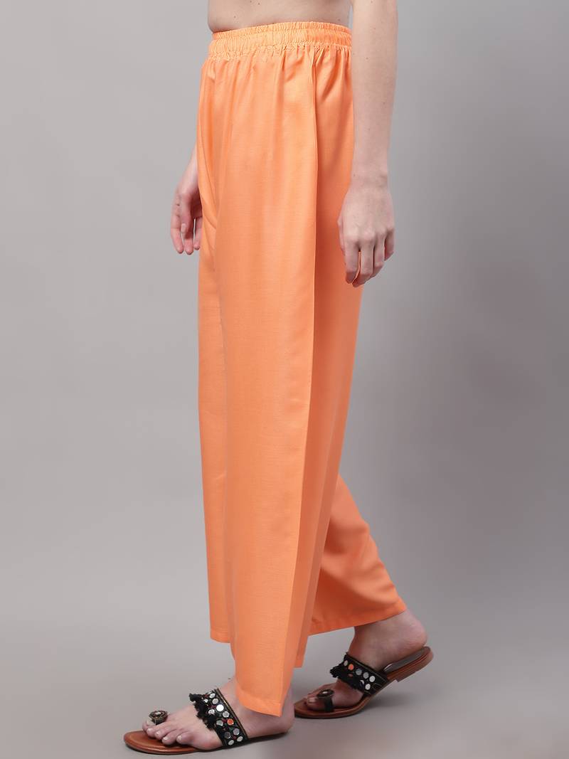 Pastel Orange Rayon flared Palazzo