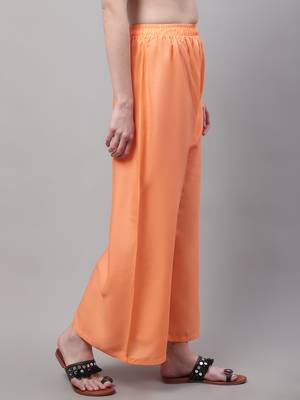 Pastel Orange Rayon flared Palazzo 4