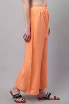 Pastel Orange Rayon flared Palazzo