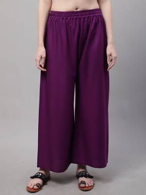 Purple Rayon flared Palazzo 1