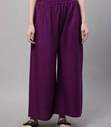 Purple Rayon flared Palazzo