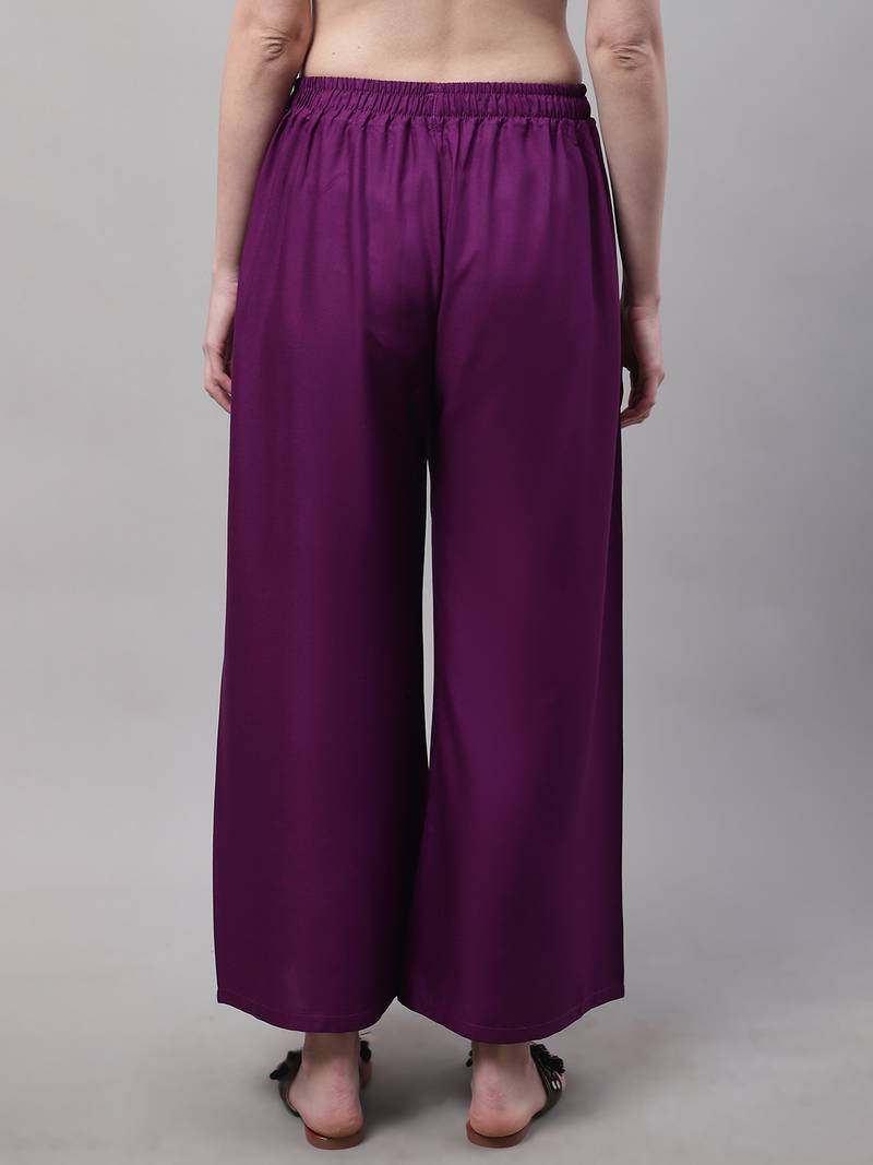 Purple Rayon flared Palazzo