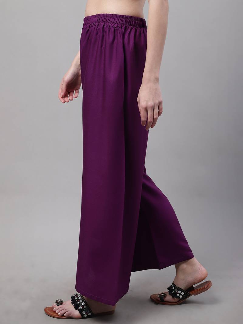 Purple Rayon flared Palazzo