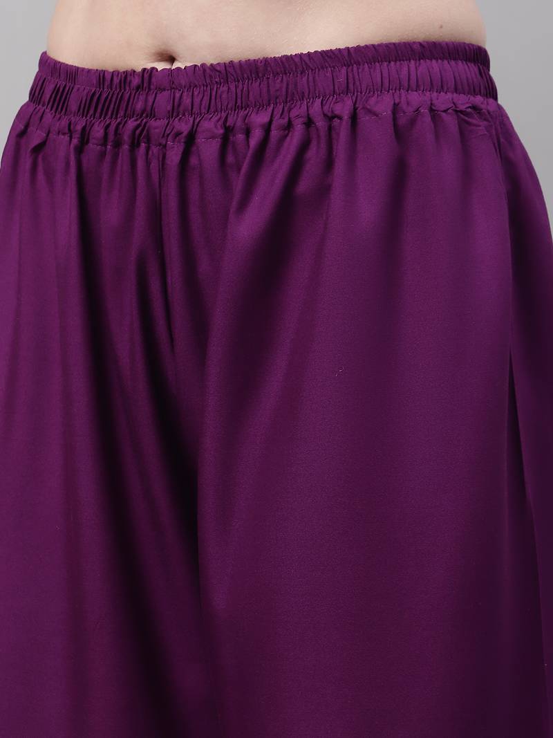 Purple Rayon flared Palazzo