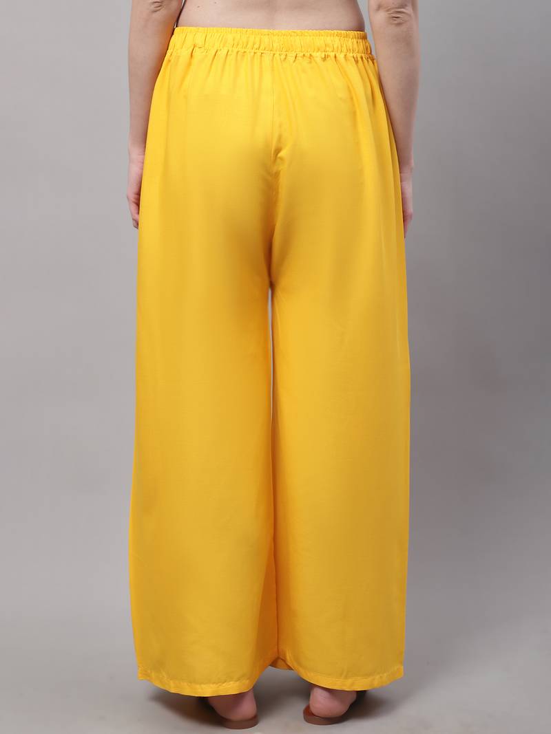 Yellow Rayon flared Palazzo