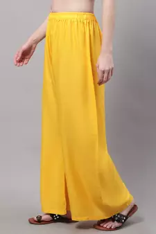 Yellow Rayon flared Palazzo