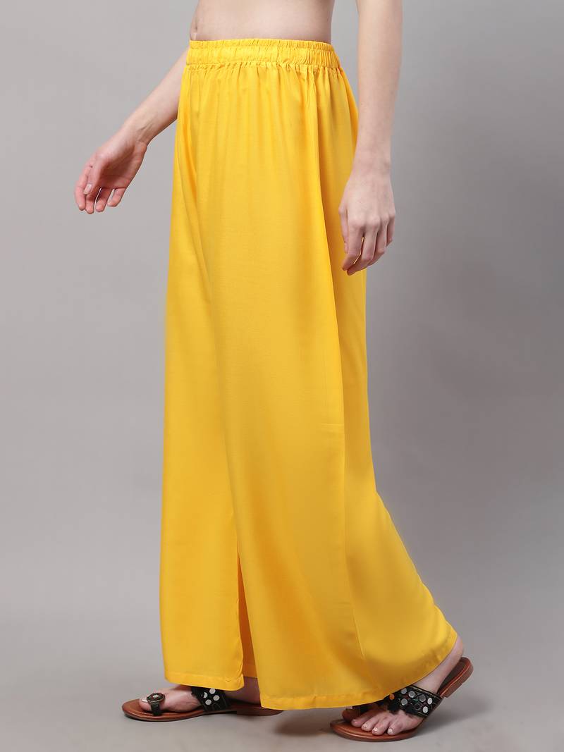 Yellow Rayon flared Palazzo