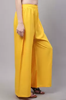 Yellow Rayon flared Palazzo