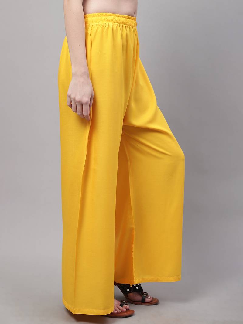 Yellow Rayon flared Palazzo