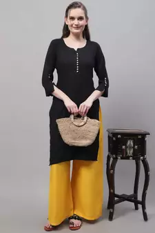 Yellow Rayon flared Palazzo