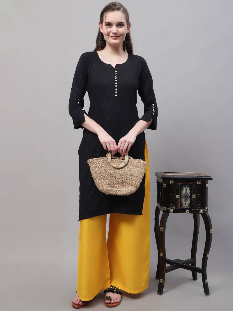 Yellow Rayon flared Palazzo