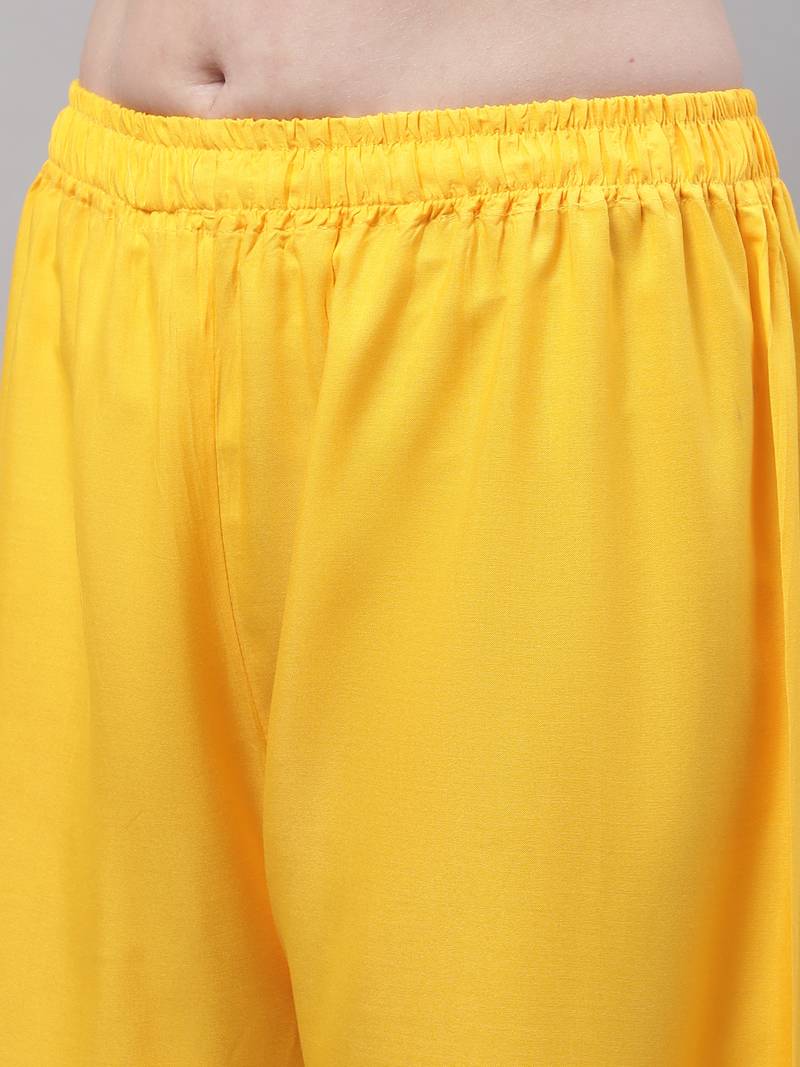 Yellow Rayon flared Palazzo