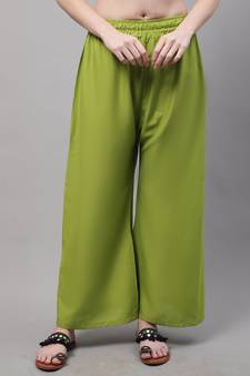 Green Rayon flared Palazzo