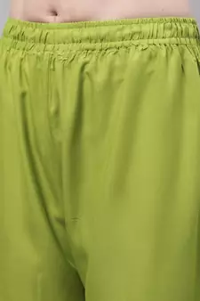 Green Rayon flared Palazzo