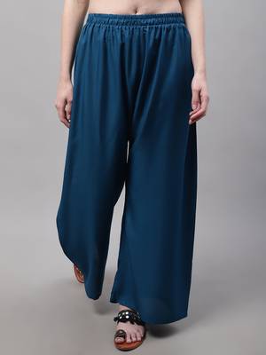 Blue Rayon flared Palazzo 1