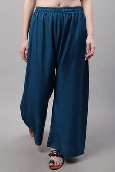 Blue Rayon flared Palazzo