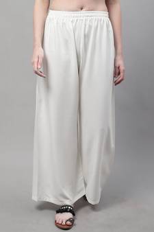Off white Rayon flared Plus Palazzo