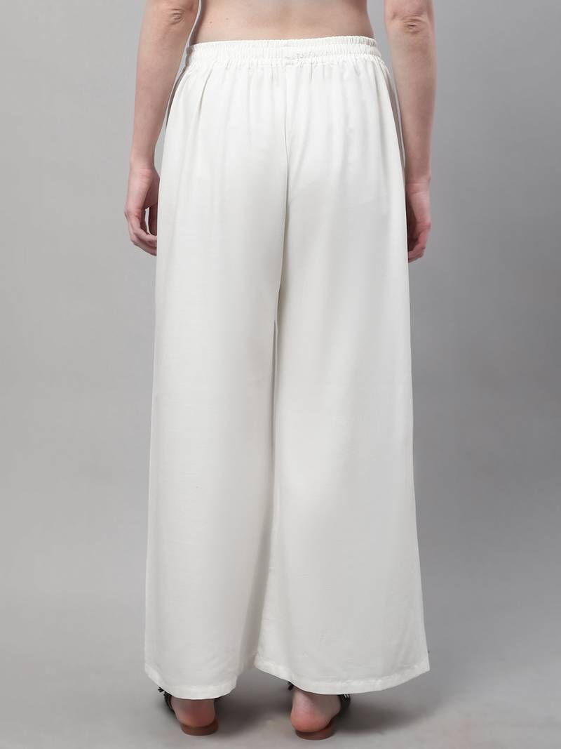 Off white Rayon flared Plus Palazzo