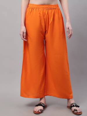Orange Rayon flared Plus Palazzo 1