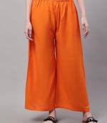Orange Rayon flared Plus Palazzo