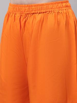 Orange Rayon flared Plus Palazzo 6