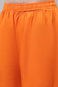 Orange Rayon flared Plus Palazzo