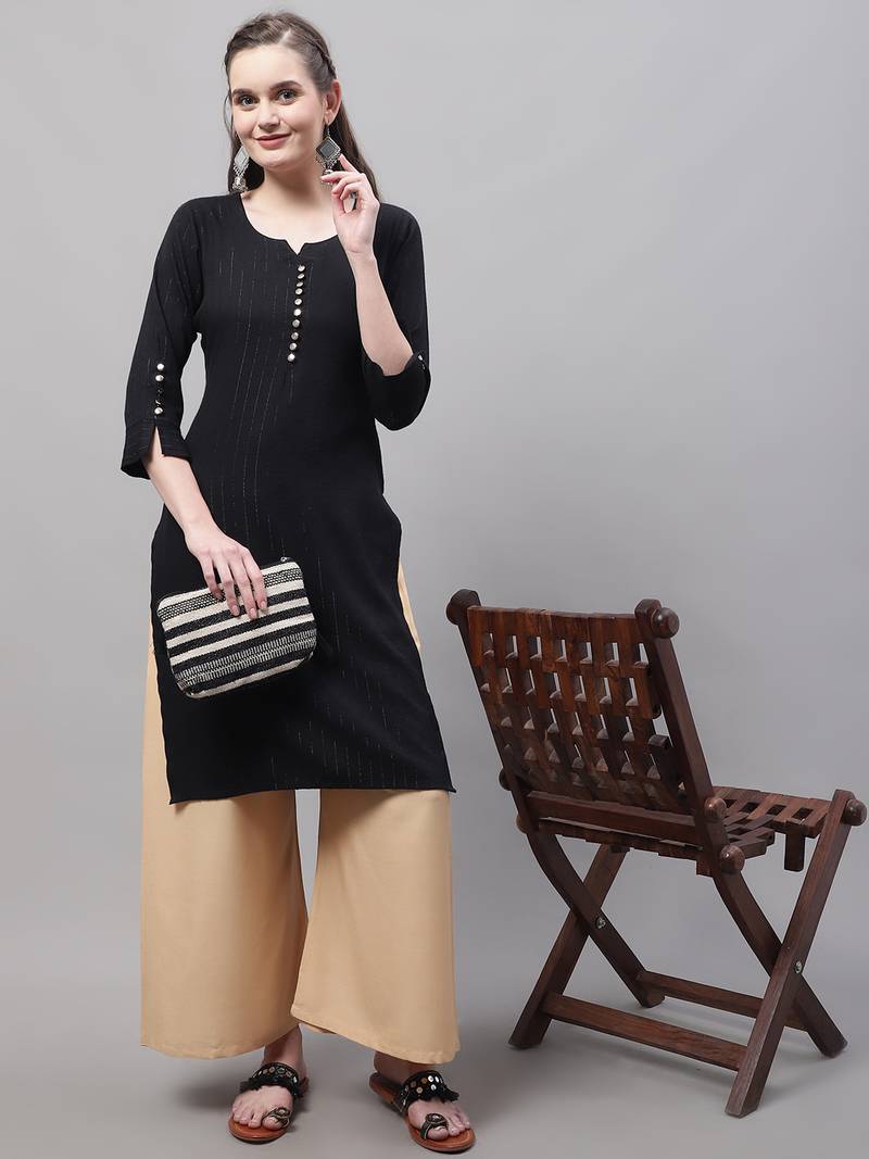 Beige Rayon flared Plus Palazzo