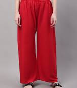 Red Rayon flared Plus Palazzo