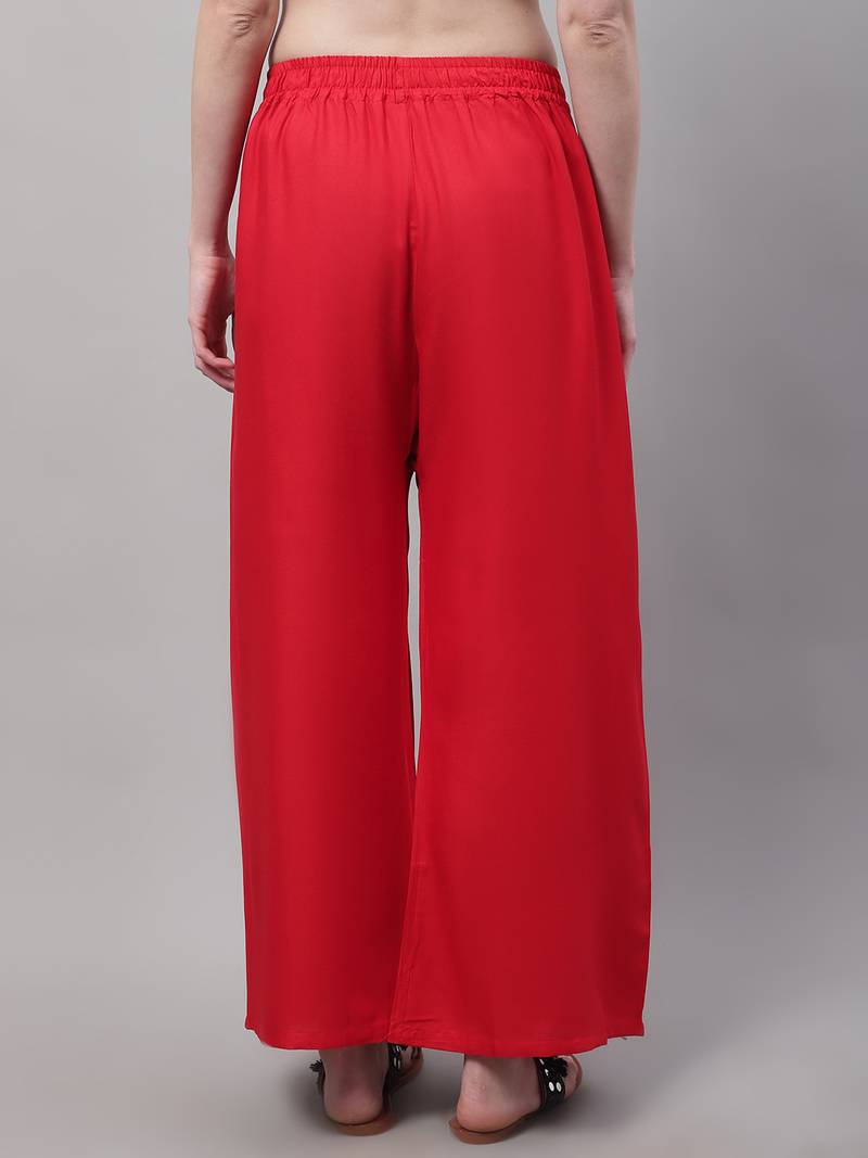 Red Rayon flared Plus Palazzo