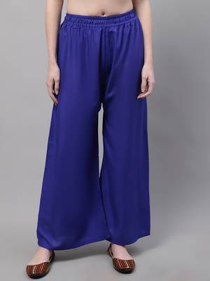 Royal Blue Rayon flared Plus Palazzo 1