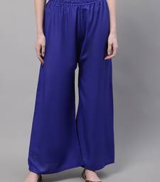 Royal Blue Rayon flared Plus Palazzo