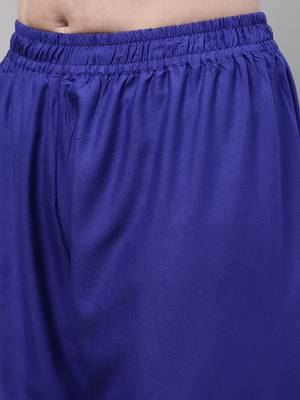 Royal Blue Rayon flared Plus Palazzo 6