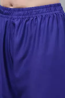 Royal Blue Rayon flared Plus Palazzo