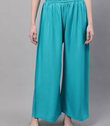 Turquoise blue Rayon flared Plus Palazzo