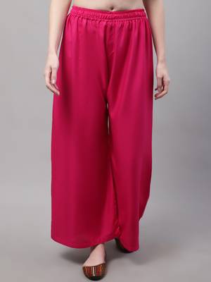 Pink Rayon flared Plus Palazzo 1