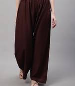 Brown Rayon flared Plus Palazzo