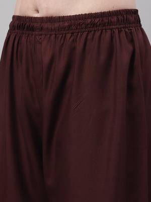 Brown Rayon flared Plus Palazzo 6