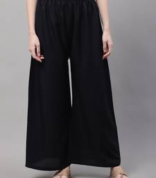 Black Rayon flared Plus Palazzo