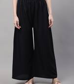 Black Rayon flared Plus Palazzo
