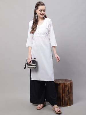 Black Rayon flared Plus Palazzo 5