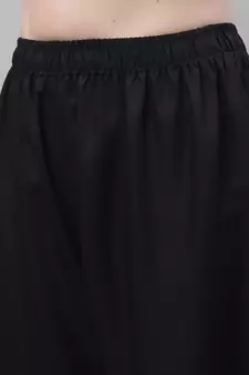 Black Rayon flared Plus Palazzo