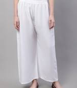 White Rayon flared Plus Palazzo