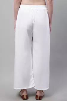 White Rayon flared Plus Palazzo