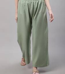 Pista Green Rayon flared Plus Palazzo