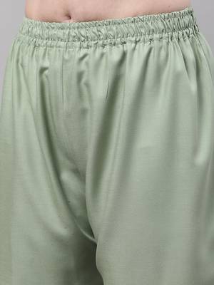 Pista Green Rayon flared Plus Palazzo 6