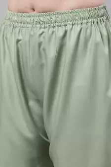 Pista Green Rayon flared Plus Palazzo