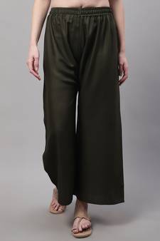 Olive Rayon flared Plus Palazzo