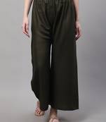 Olive Rayon flared Plus Palazzo