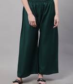 Dark Green Rayon flared Plus Palazzo